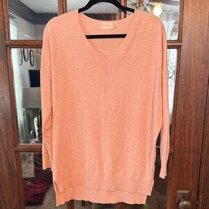 Dry Goods Dreamers Women's Soft Pink Oversized V-Neck Sweater Size M/L Cozy